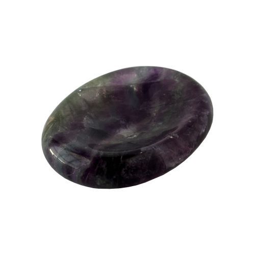 Polished fluorite worry stone for focus and mental organization